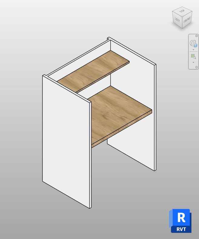 Oak Finish Study Carrel Revit Family | Boracity