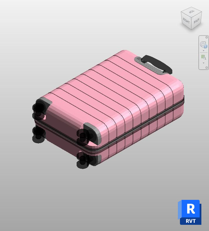Download Pink Rolling Suitcase Revit Family | Boracity