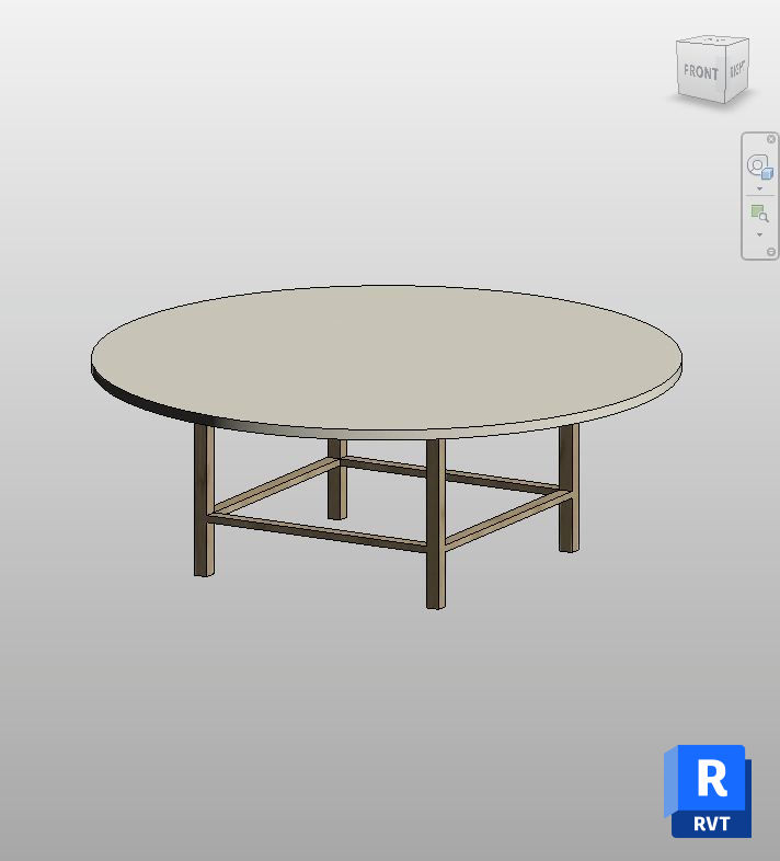 Elegant Oak Round Dining Table Revit | Boracity