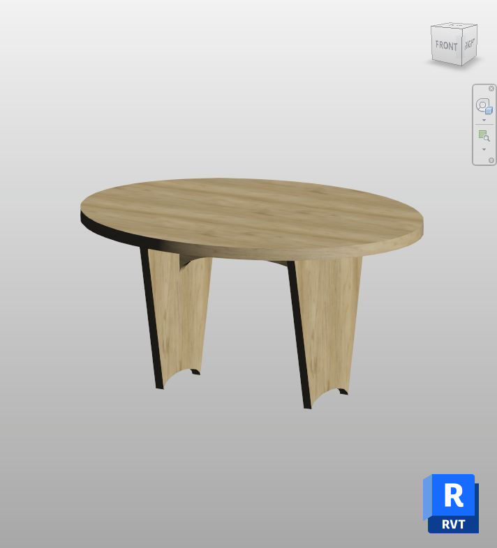 Oak Elliptical Coffee Table - Free Revit Furniture Family | Boracity