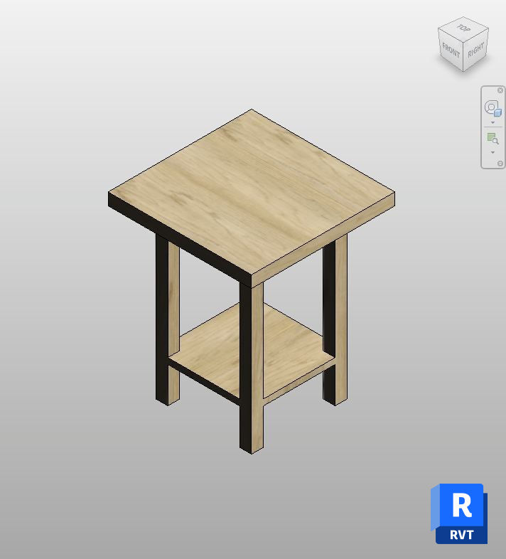 Download Oak Square Side Table Revit | Boracity