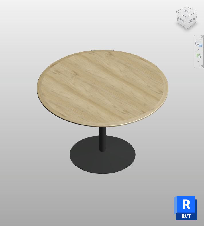 Elegant Oak Round Dining Table Revit | Boracity
