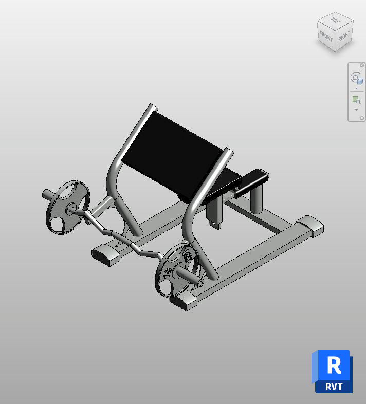 Steel Incline Gym Bench Revit Family | Boracity