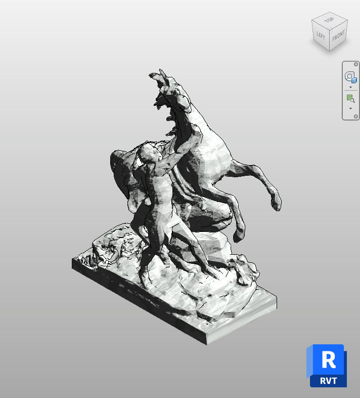 Elegant Marble Horse Sculpture Revit | Boracity