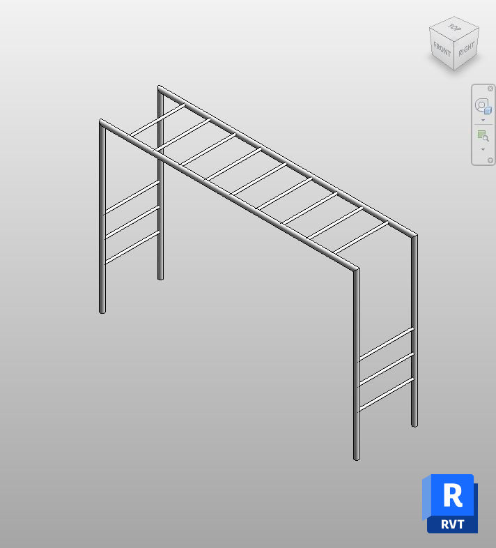 Steel Straight Climbing Frame Revit Family | Boracity
