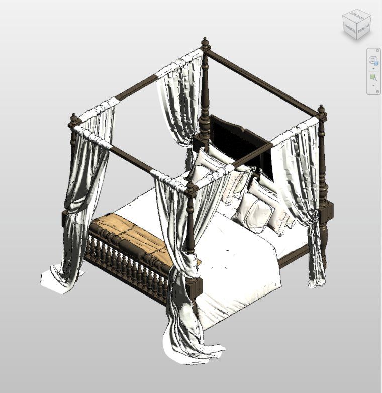 Elegant Canopy Bed - Free Revit Furniture Family | Boracity